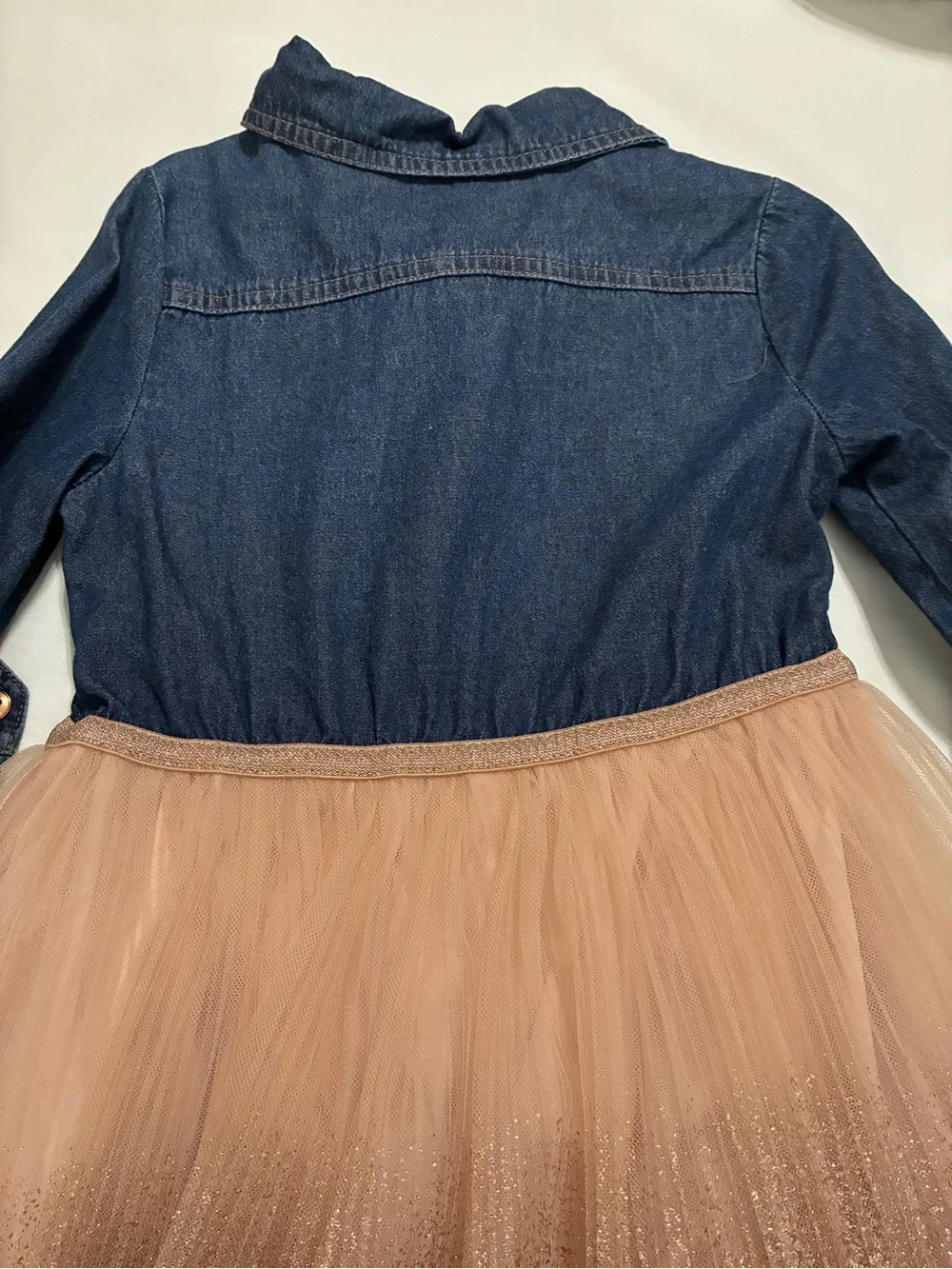 Lilt Denim & Rose Gold Tulle Size 5T Dress